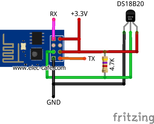 ESP8266 Arduino DS18B20 Temperatur Sensor Messsonde Probe 1-Wire 100 cm