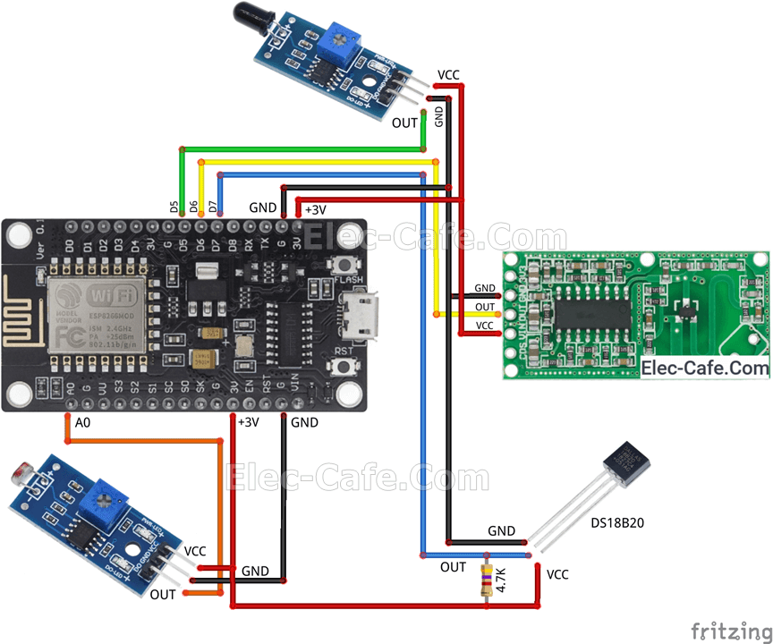 WeMos D1 Mini and Flame Detector Sensor on Home Assistant