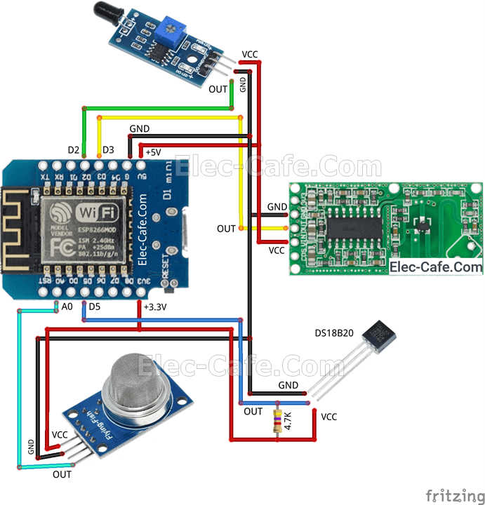 WeMos D1 Mini and Flame Detector Sensor on Home Assistant