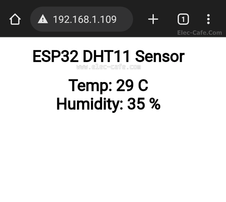 Monitor Temperature and Humidity with DHT11 Sensor and ESP32 WebServer