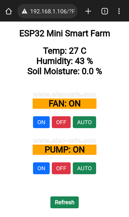 Monitor and Control Mini Smart Farm on Web (MicroPython Webserver)