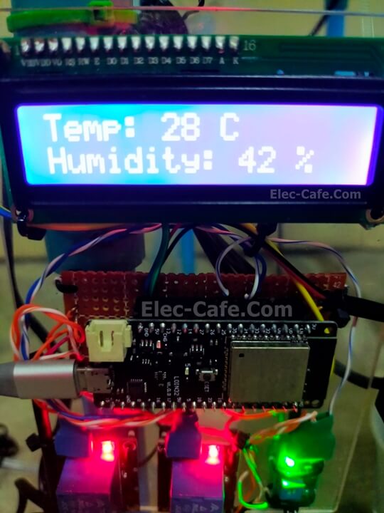 Monitor Temperature and Humidity with ESP32 and LCD Display
